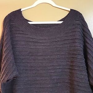 Wide Neck Dark Gray Sweater Women's Size M/L